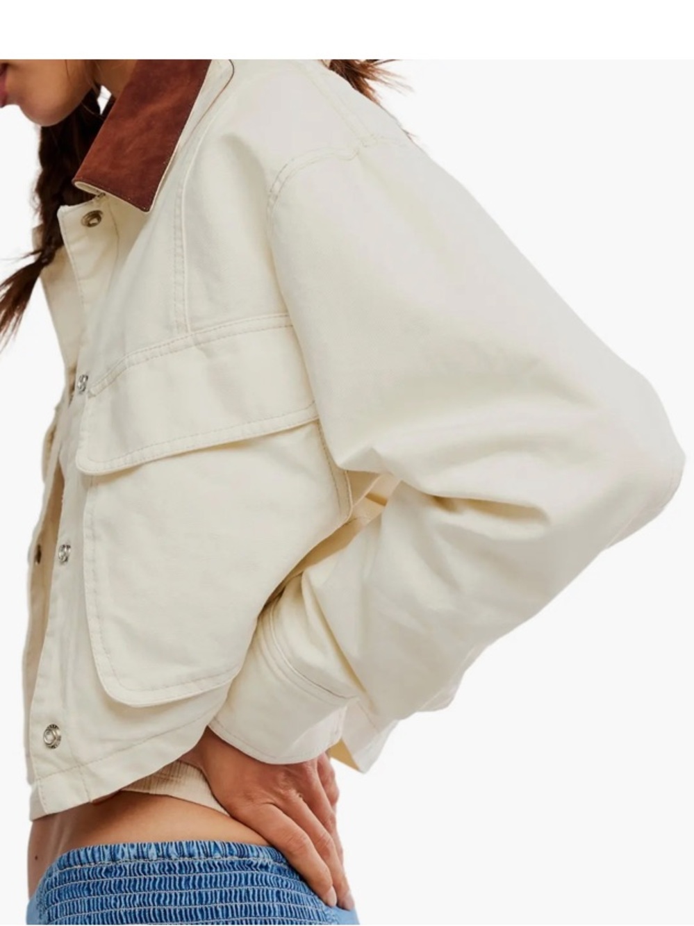 Free People WE THE FREE MARTHA CROPPED UTILITY JACKET NWT